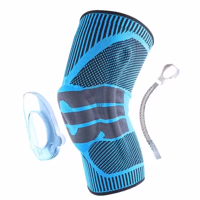 زانوبند فنردار (2 فنر استیل) ( محافظ سیلیکونی مخصوص کشکک زانو)