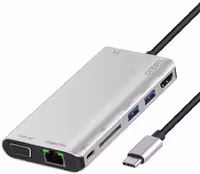 داک هاب استیشن8 کاره اونتن مدل type-c to hdmi/vga/usb3.0*2/type-c*1/SD/RJ45 dock station OT-9591B
