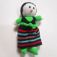 عروسک بافت ماشینی سنتی شیوا سایز 30 سانت رنگ سبز