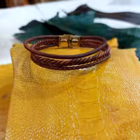 دستبند چرمی اصل دستدوز کد21