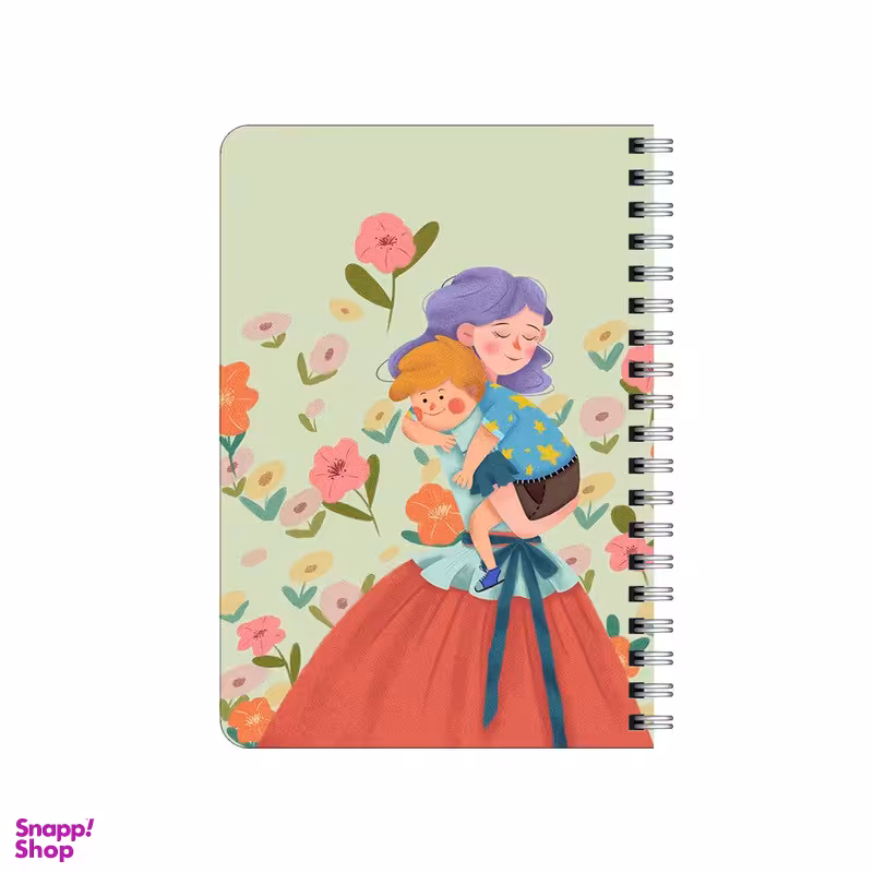 دفترچه یادداشت بامبیلیپ مدل چوبی طرح مادر و پسر و گل ها کد 4316349