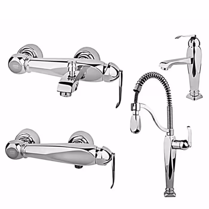 ست شیرآلات راسان مدل آلیس رنگ کروم 