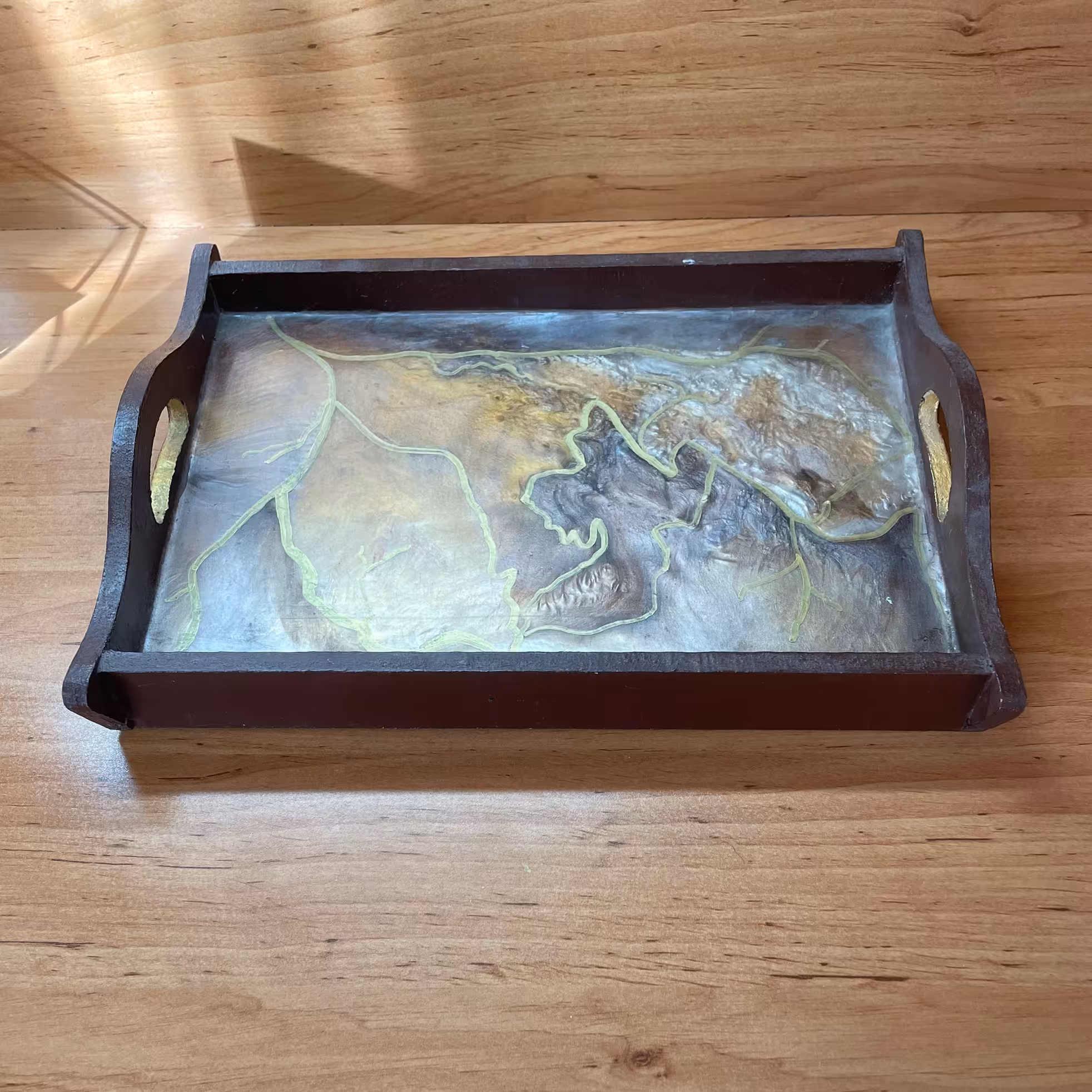 سینی رزینی طرح سنگ ابعاد 30 در 20.5 در 3.5