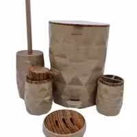 ست بهداشتی 5 پارچه آناناسی (چوب نسکافه ای) کنتراست