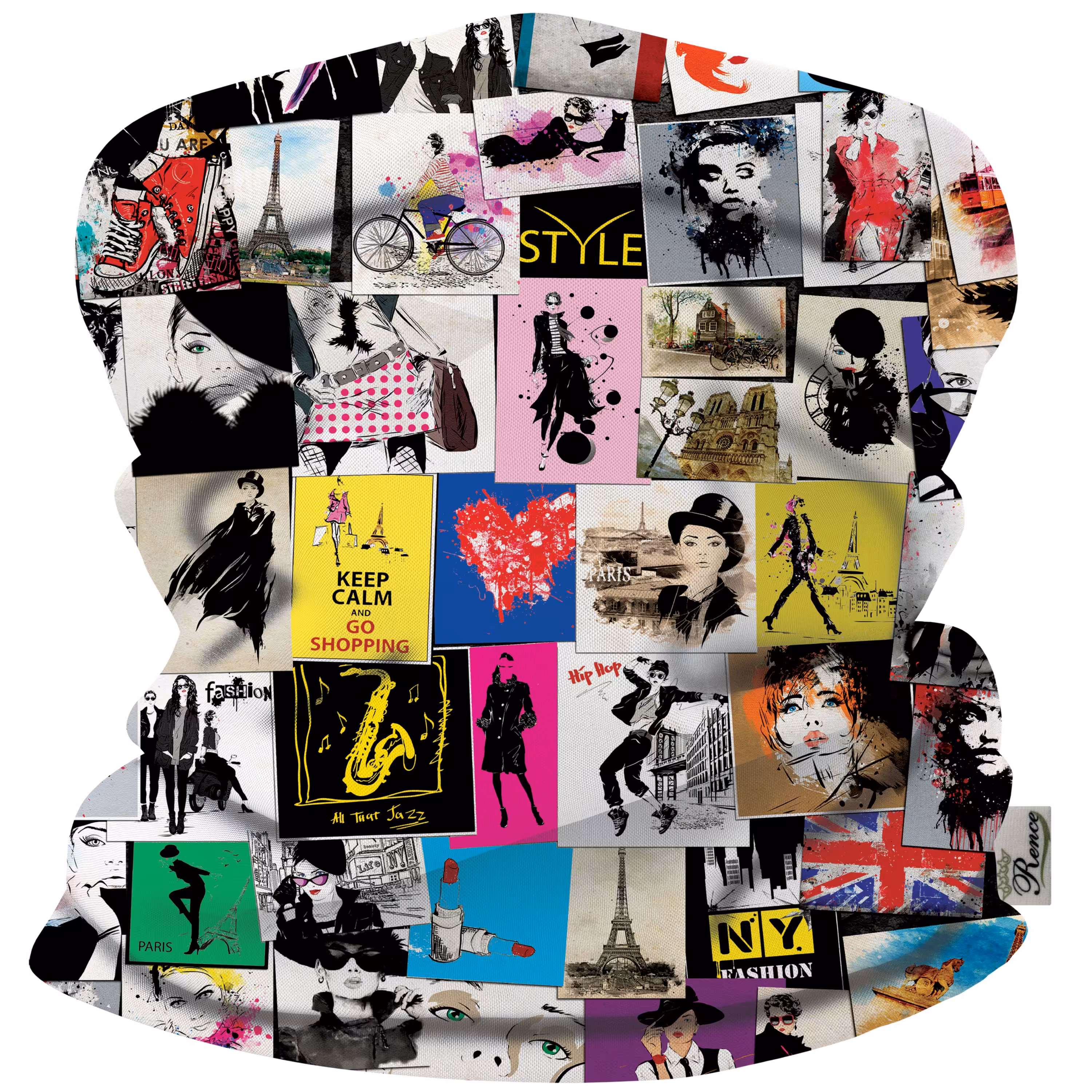 دستمال سر و گردن و پیشانی بند اسکارف طرح زن سایز 25 در 50 مدل H2-82 شرکت رنس