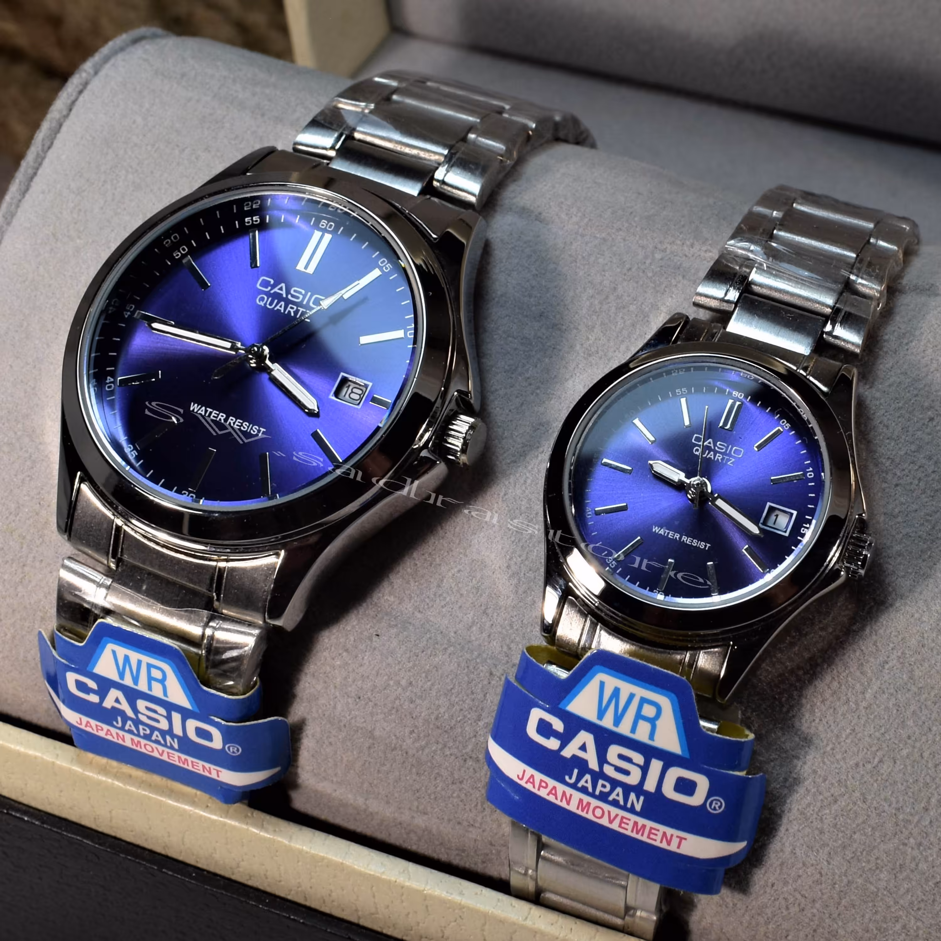 CASIO MTP1199 ست زنانه مردانه کاسیو  موتور ساخت ژاپن صفحه سرمه ای