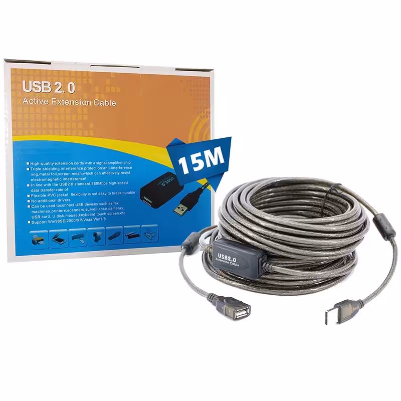 کابل افزایش طول 15 متری USB برد دار