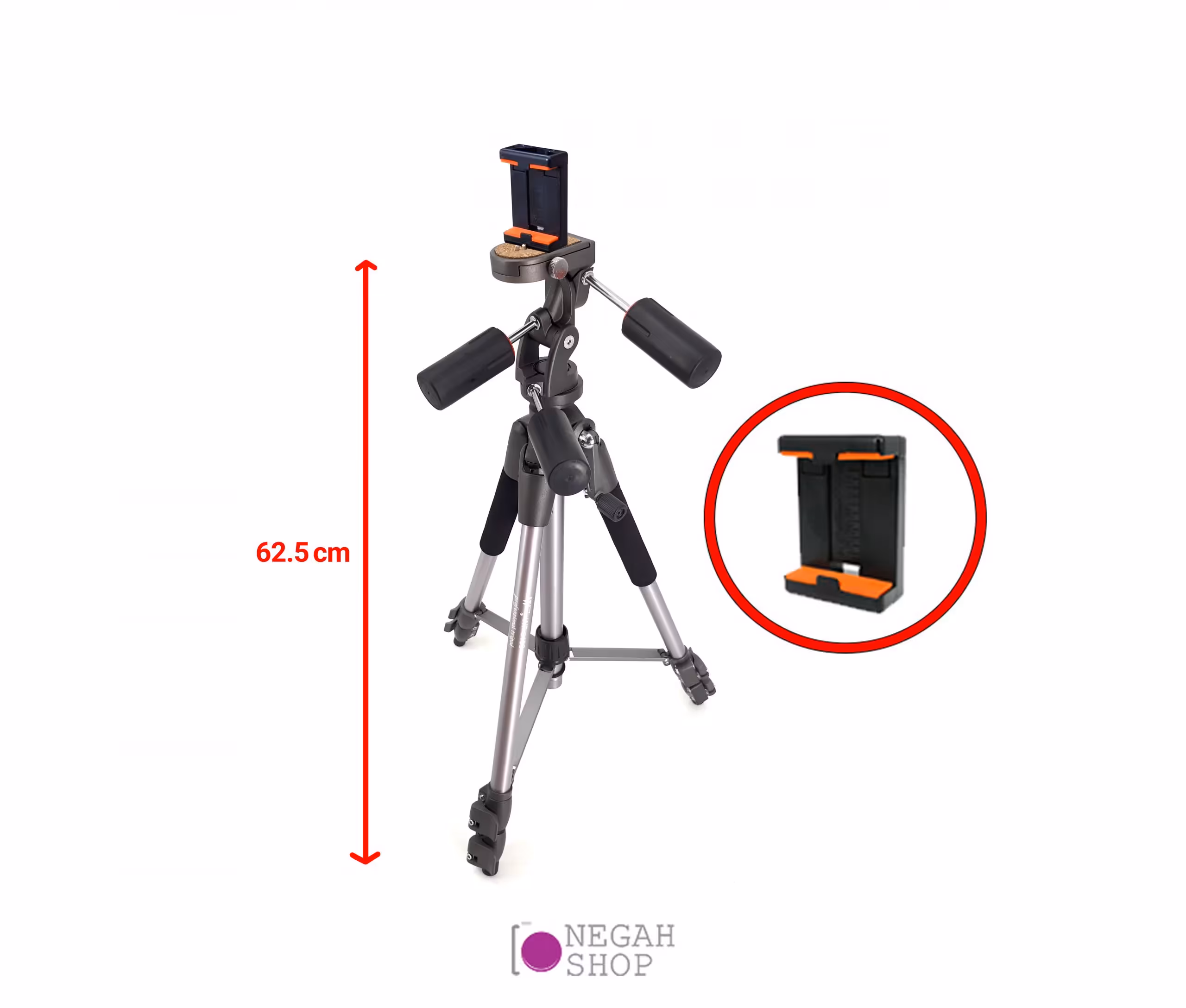 سه پایه دوربین عکاسی ویفنگ مدل Weifeng WF-6106 به همراه دو عدد هولدر موبایل