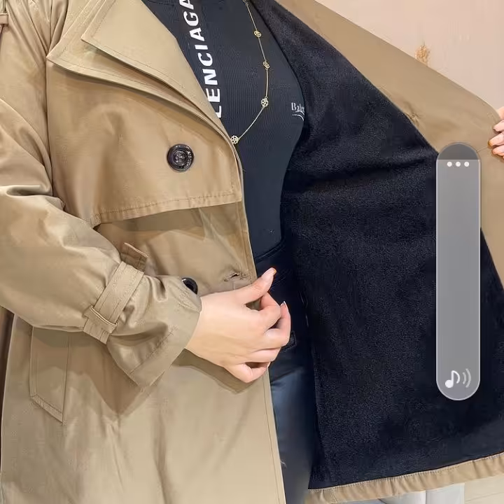 بارونی قد 85 داخل خز جنس کتان