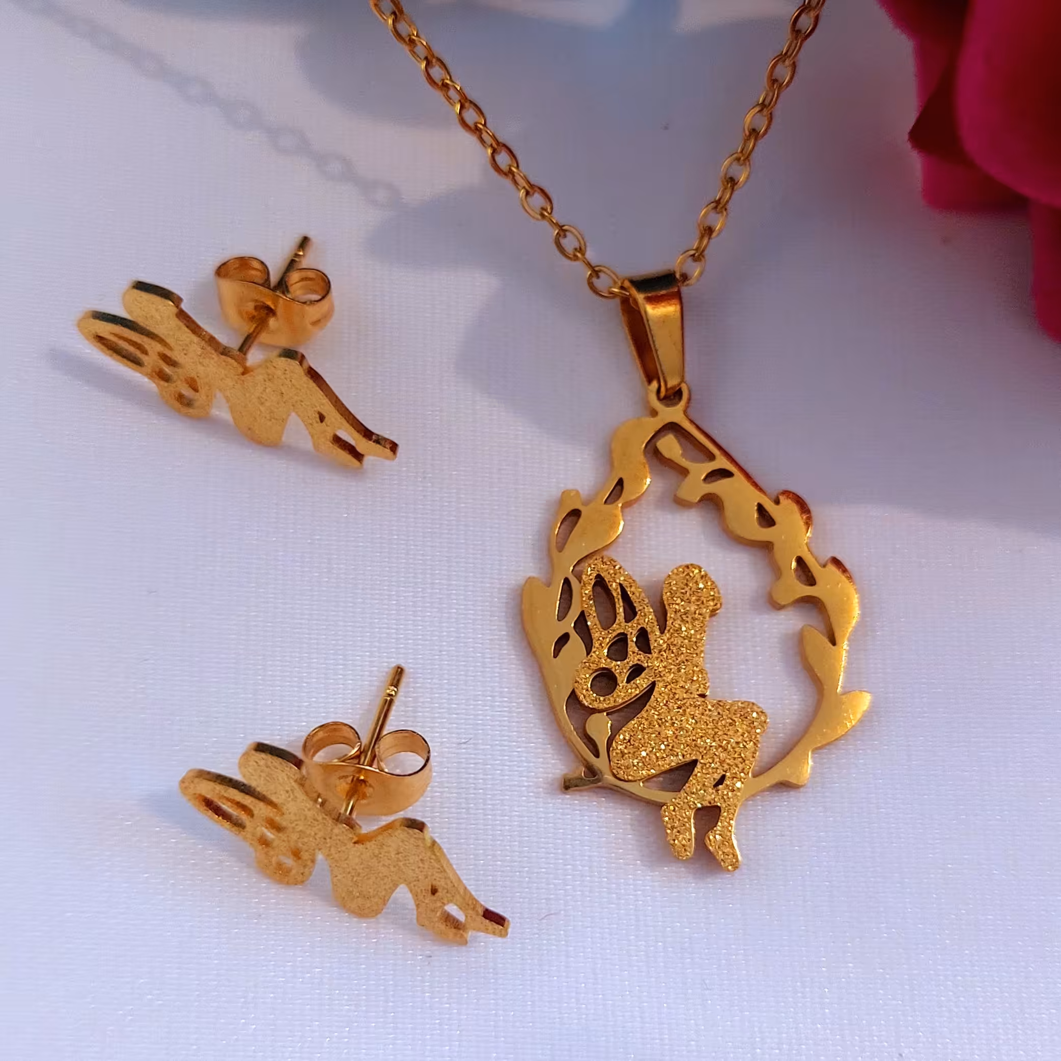 نیم ست اکلیلی استیل طرح  فرشته