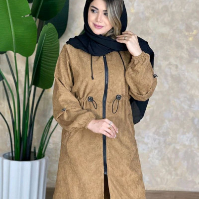 مانتو اسپرت زنانه مخمل کبریتی بلند
