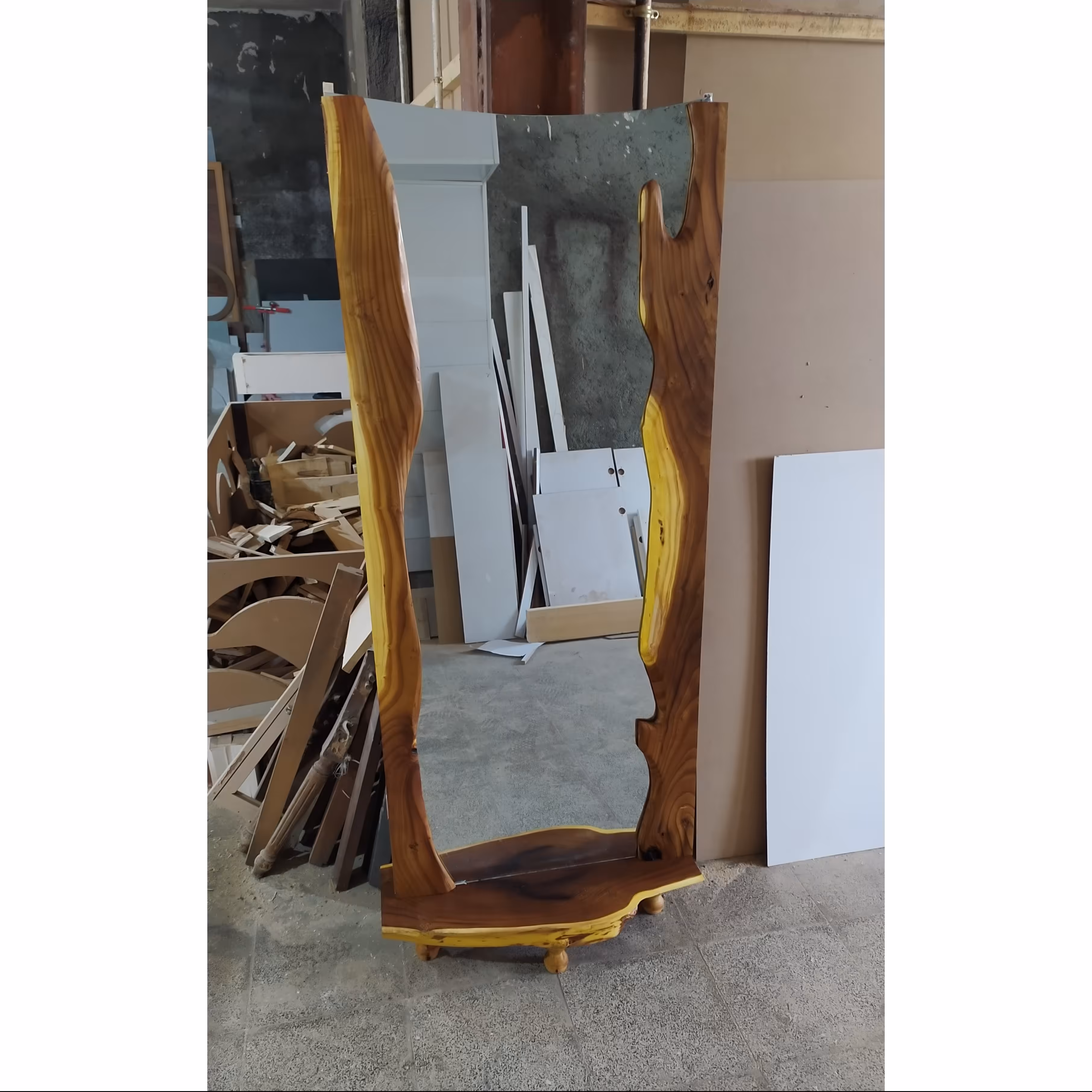 آینه قدی چوبی روستیک