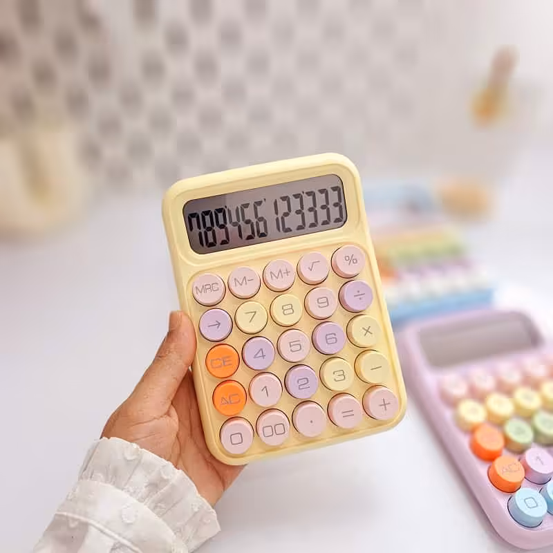 ماشین حساب فانتزی دکمه ای رنگی