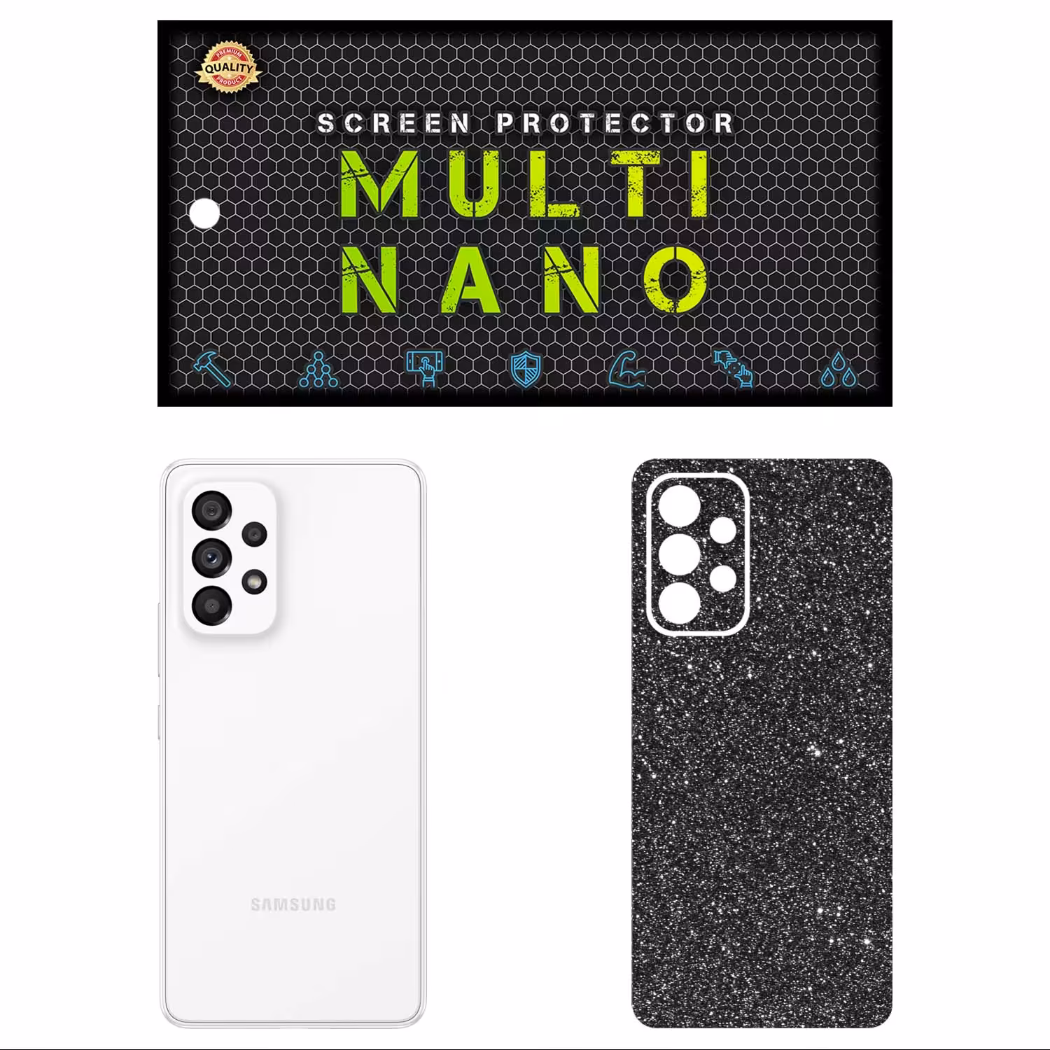 برچسب پوششی MultiNano مدل X-F1G مناسب برای پشت موبایل سامسونگ Galaxy A53 خاکستری