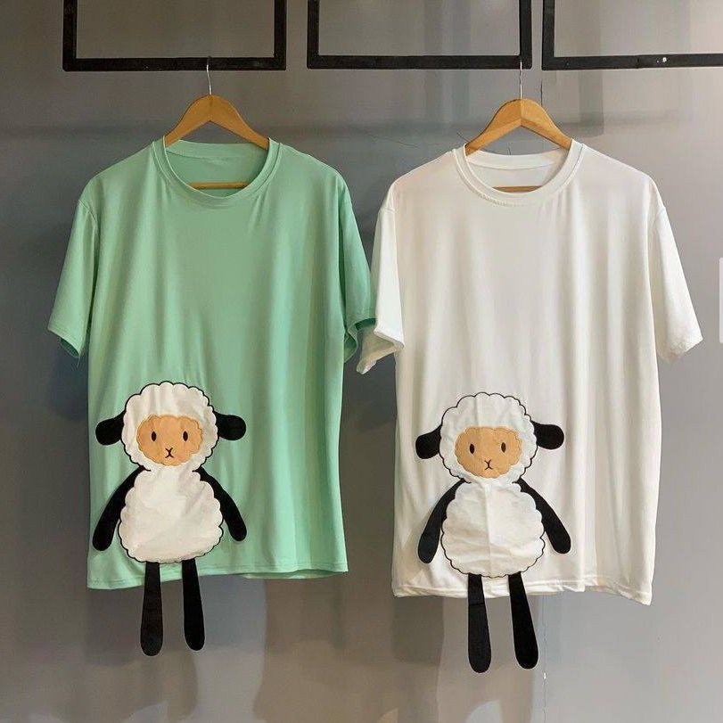 تی شرت لانگ خارجی طرح برجسته بره ناقلا