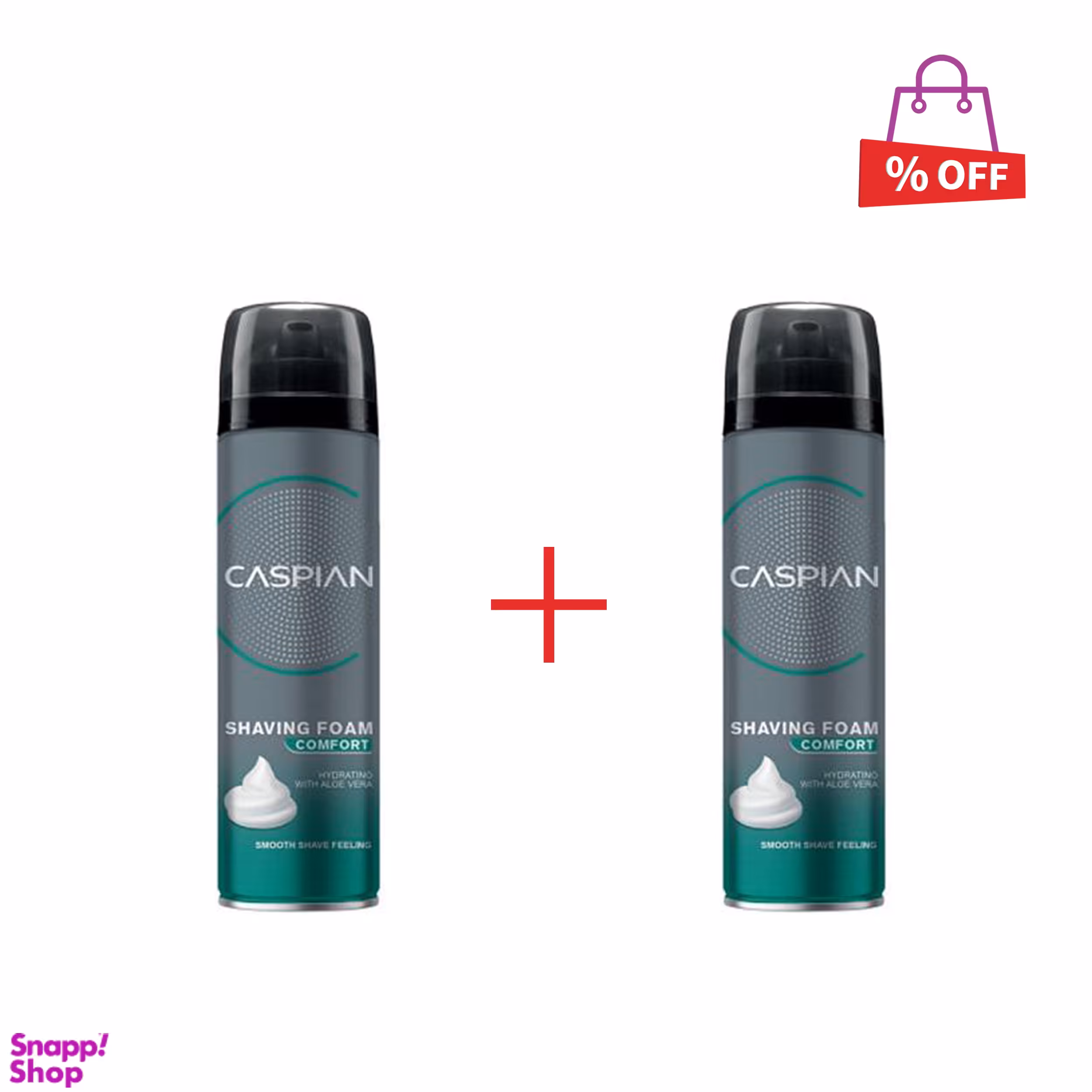 فوم اصلاح کاسپین (Caspian) مدل کامفورت حجم 200 میلی‌لیتر مجموعه 2 عددی