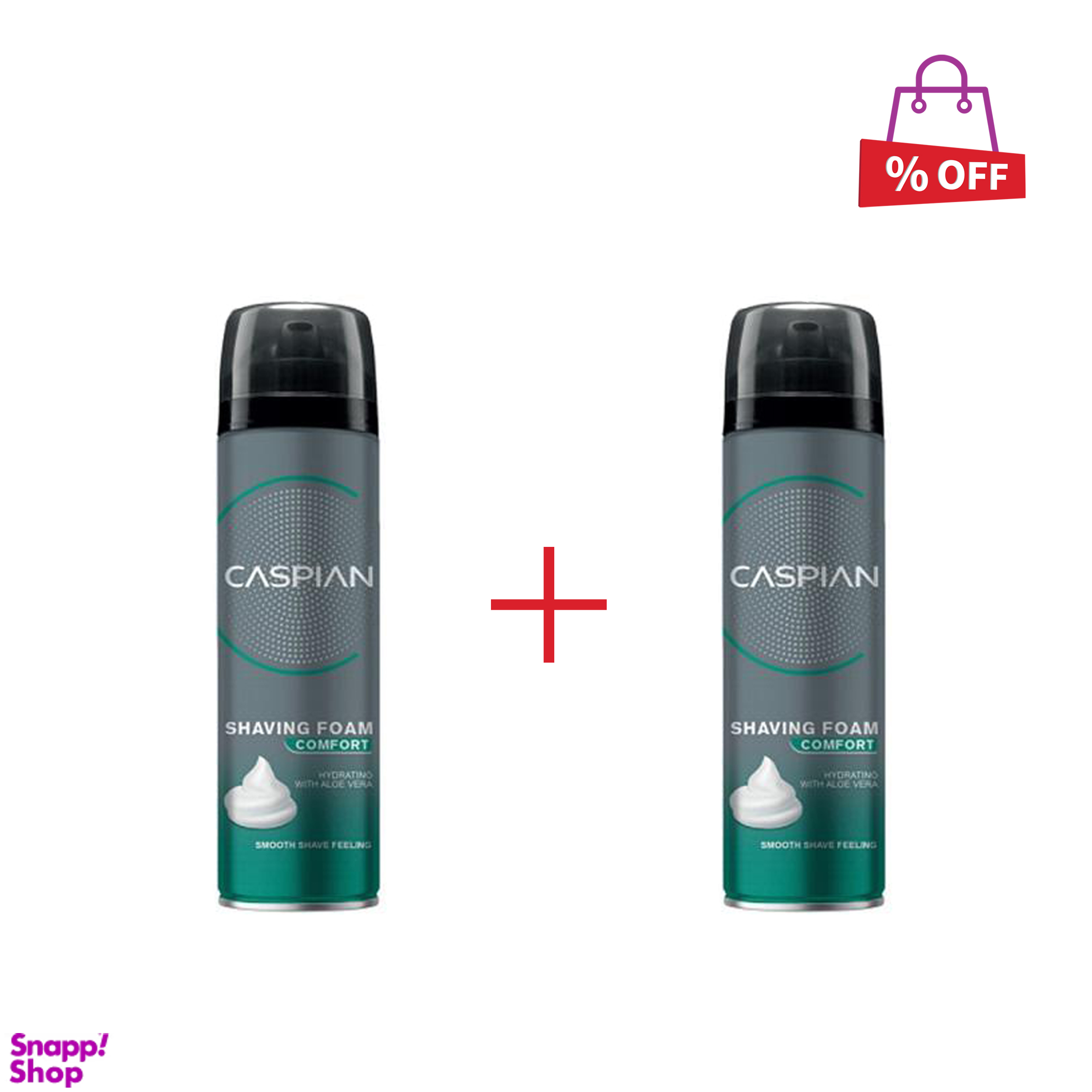 فوم اصلاح کاسپین (Caspian) مدل کامفورت حجم 200 میلیلیتر مجموعه 2 عددی