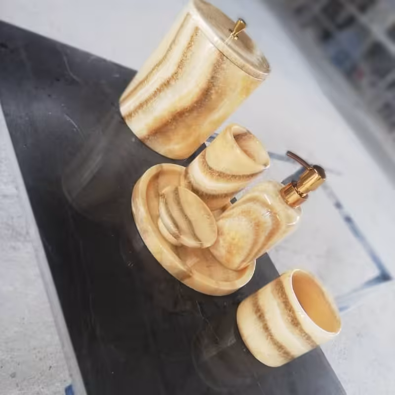 ست سرویس بهداشتی با سنگ مرمر اونیکس 