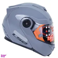 کلاه کاسکت فک متحرک ال اس تو مدل LS2 FF345 رنگ طوسی براق به همراه کاور