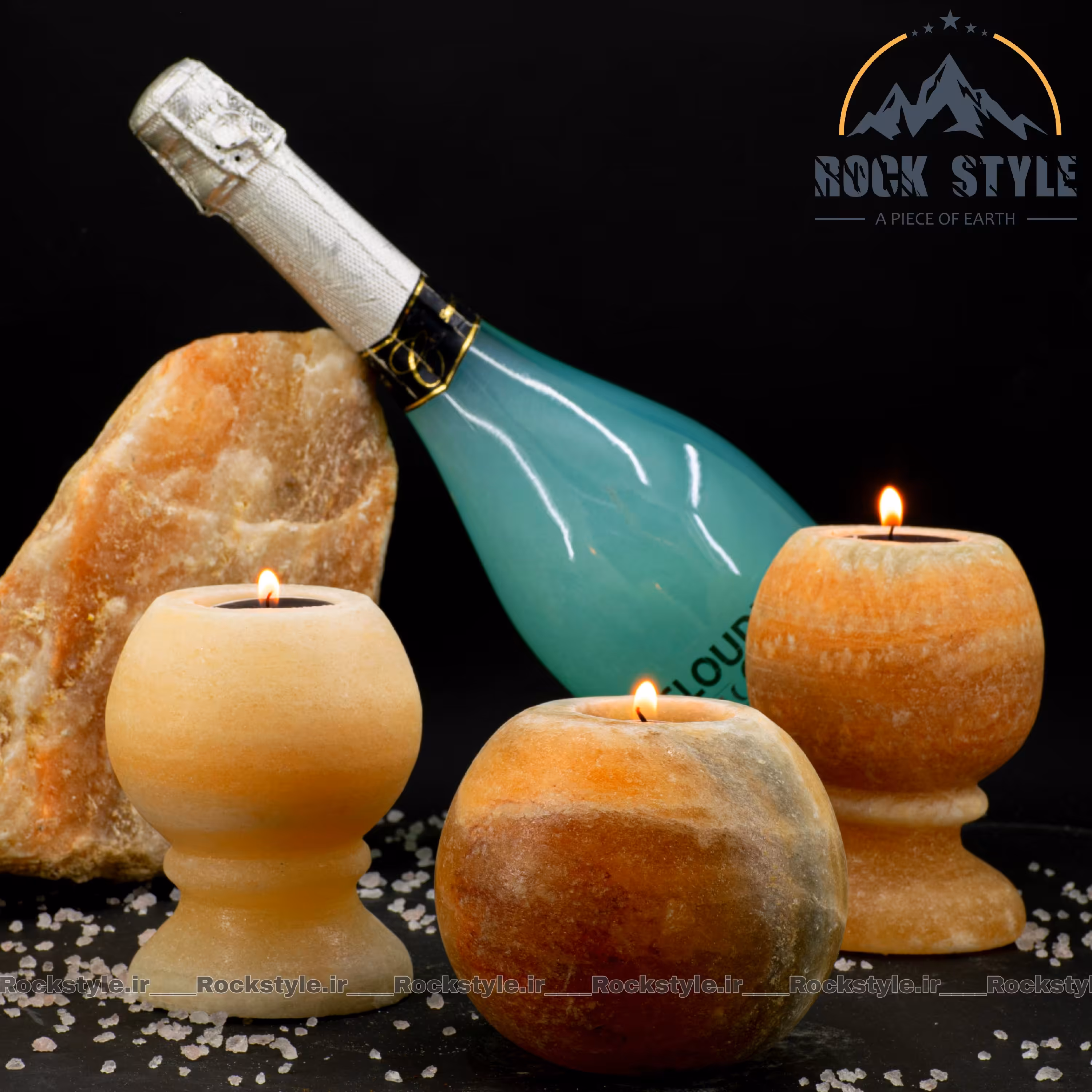 جاشمعی سنگ نمک گوی پایه دار (متوسط)