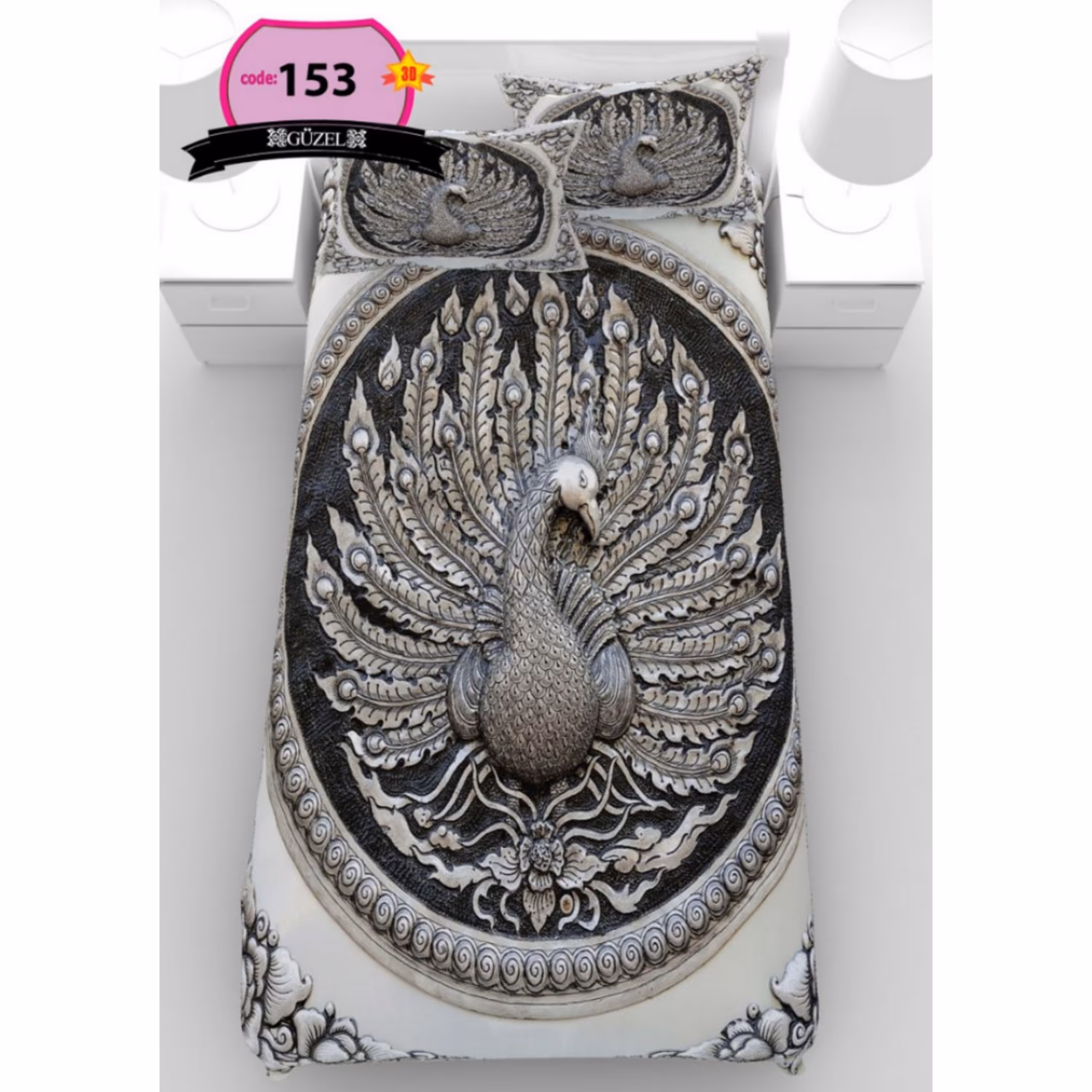 روتختی تک نفره سه بعدی برند گوزل -5 تکه -کد153