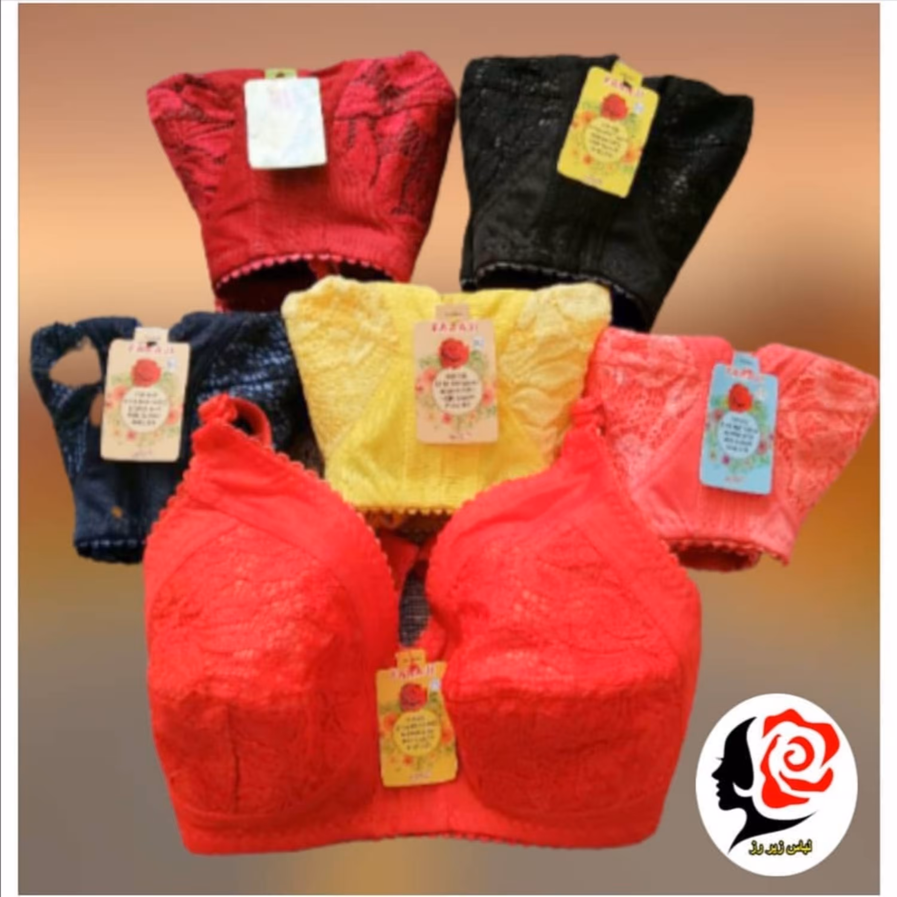 سوتین دانتل زنانه کش باریک سایز 70 آستر نخ سایز ها رنگ های متفاوت دارند.