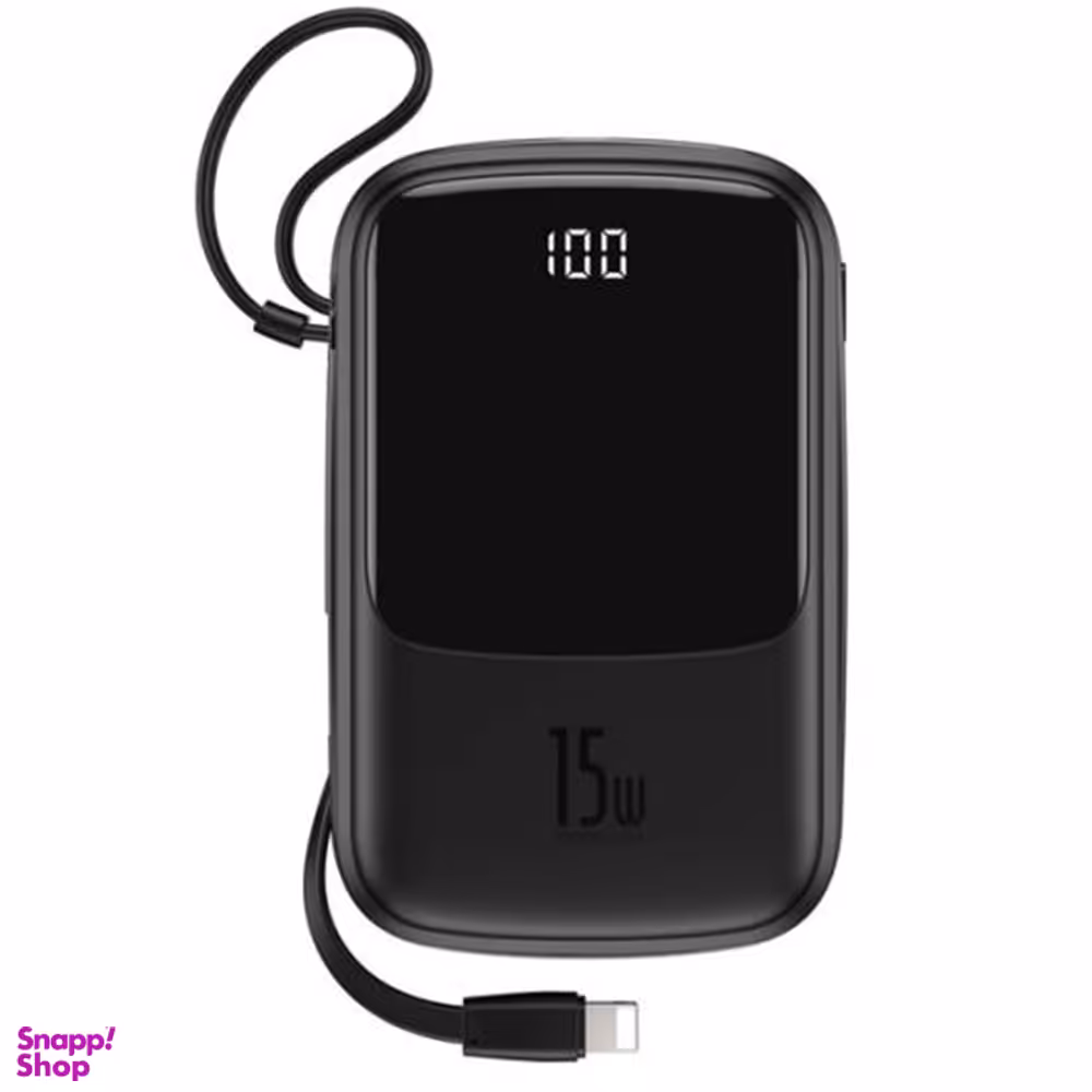 شارژر همراه باسیوس (Baseus) مدل PPQD B01 همراه با کابل لایتینگ ظرفیت 10000mAh