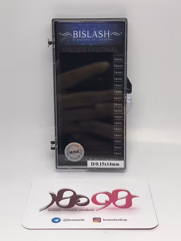 مژه والیوم بیسلش مدل D ضخامت 15 و سایز 14 میلی متر - BISLASH