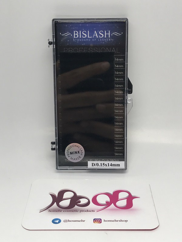 مژه والیوم بیسلش مدل D ضخامت 15 و سایز 14 میلی متر - BISLASH