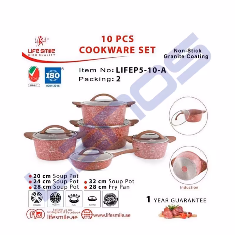 سرویس قابلمه 10 پارچه لایف اسمایل مدل LIFEP5-10-A 