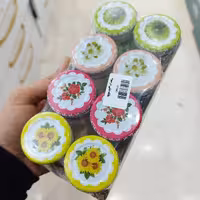 بانکه نقلی گلدار شیشه زعفران کوچیک (یک عددی) - شیشه کوچیک