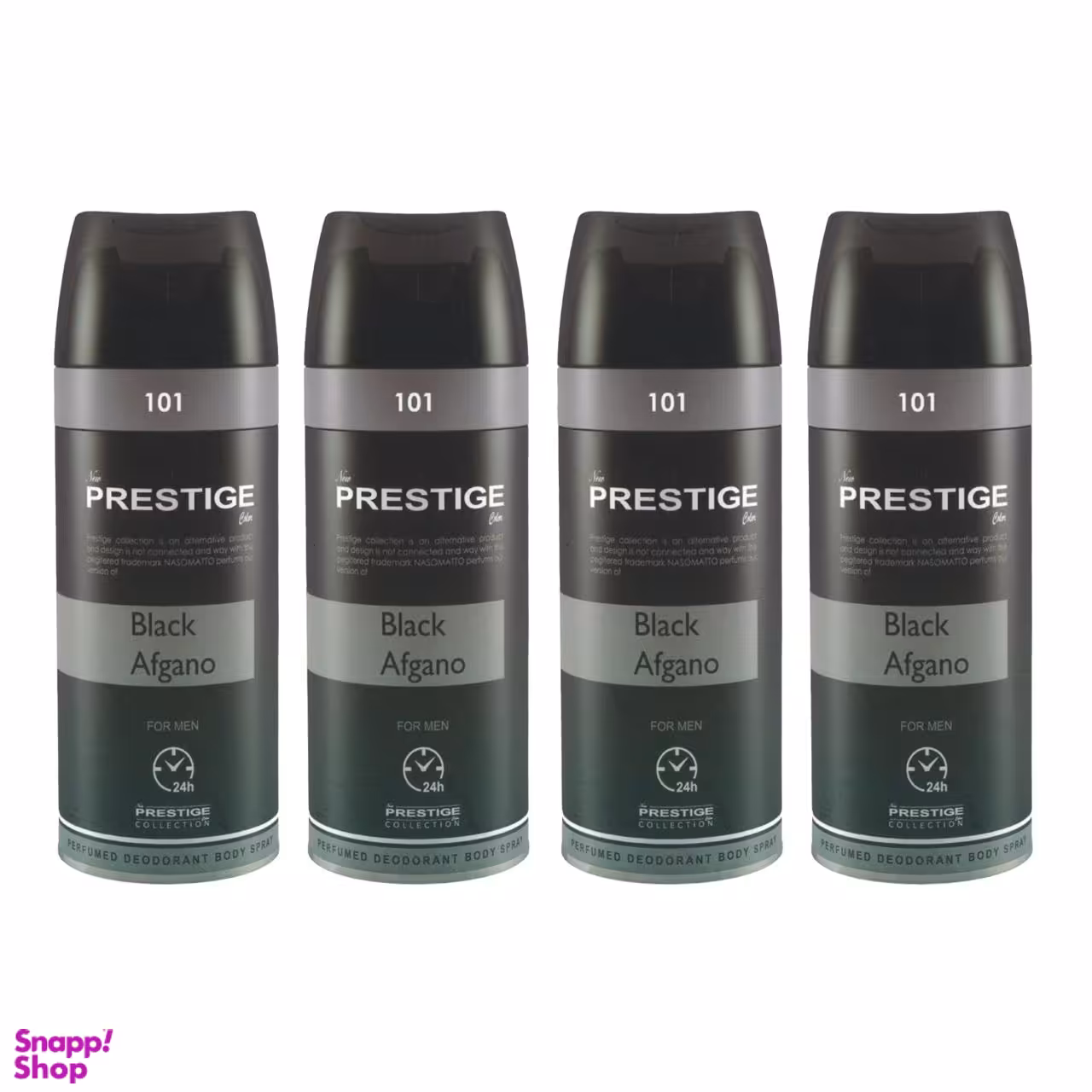 اسپری خوشبو کننده بدن مردانه پرستیژ (Prestige) مدل Black afgano حجم 150 میلی‌‌لیتر مجموعه 4 عددی