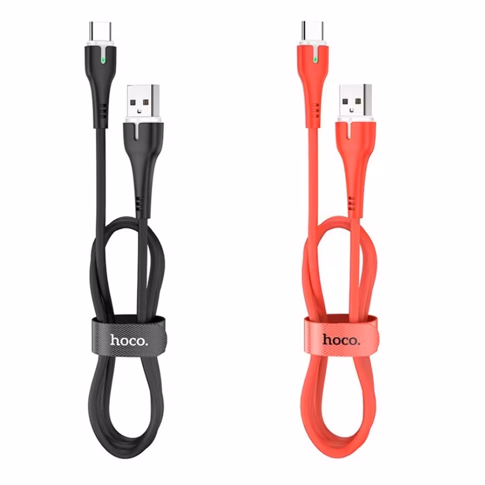 کابل شارژ هوکو تایپ سی مدل x45 اورجینال قرمز ومشکی 