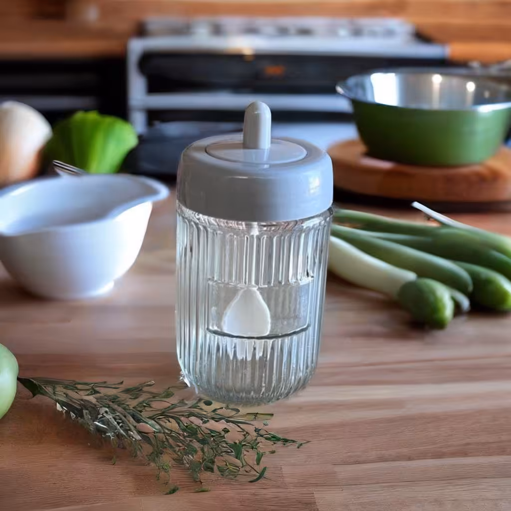 جا ادویه شیشه ای قاشق دار 10 سانت