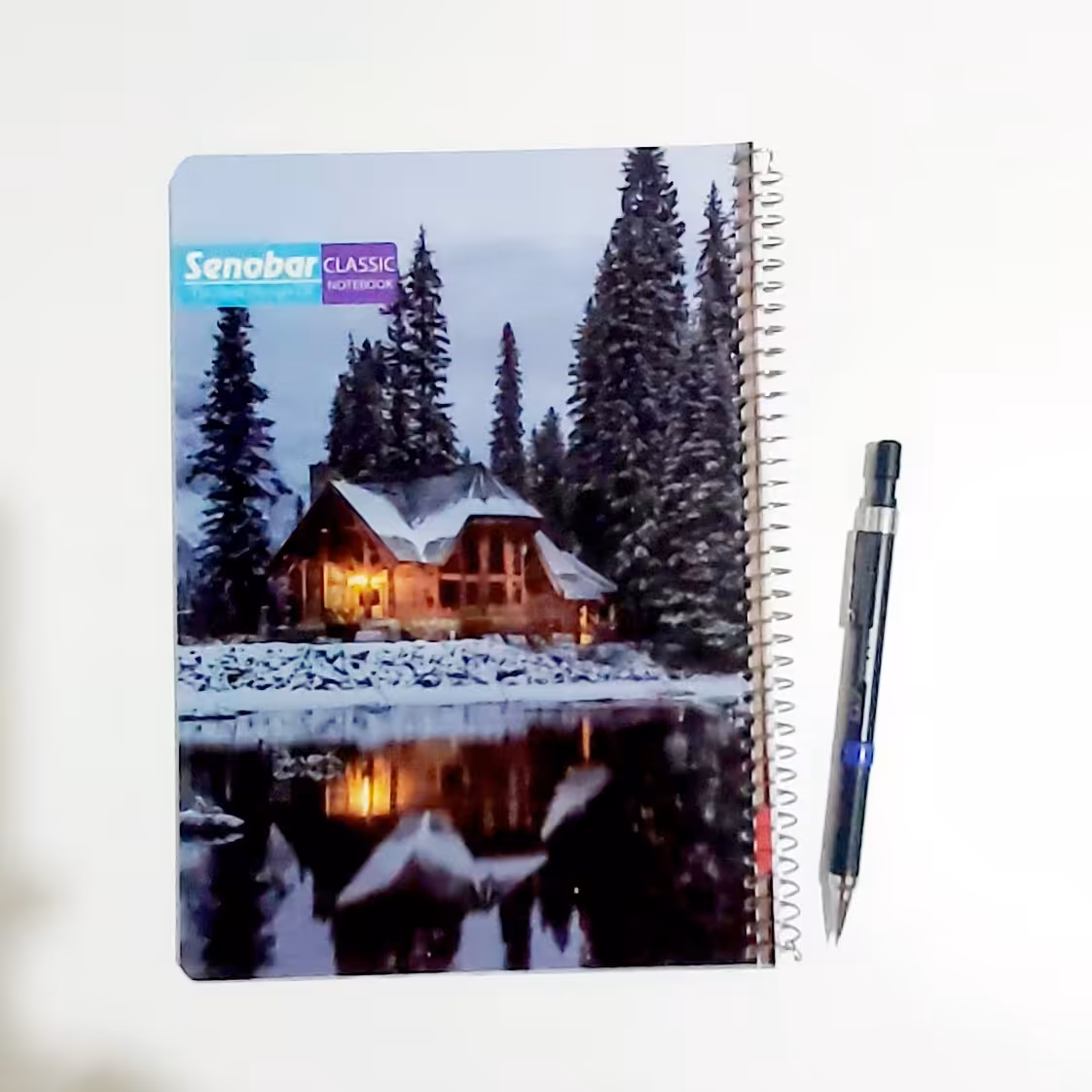 دفتر  مشق 80 برگ جلد طلقی طرح کلبه