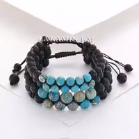 دستبند دو ردیفه سنگ فیروزه امپراتور اصل آفریقایی