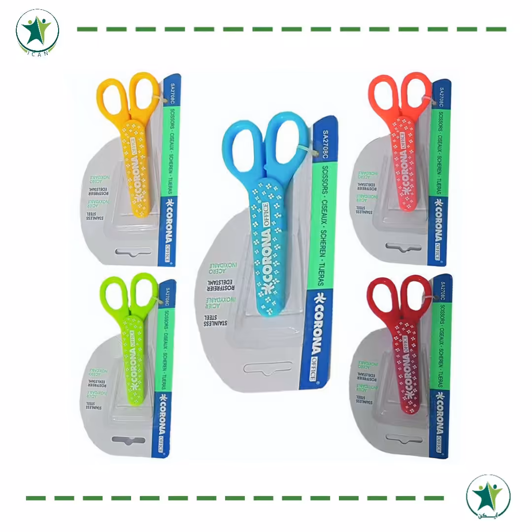 قیچی آموزشی روکش دار کودکان وارداتی مدل corona 