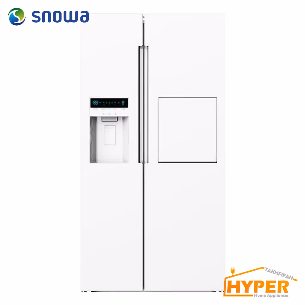 34یخچال فریزر ساید بای ساید اسنوا S8-2340GW سفید متالیک