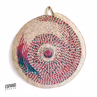 سفره حصیری رنگی طرح لعبا - ساخته شده از برگ نخل  سایز80 سانتی از برند اسپند