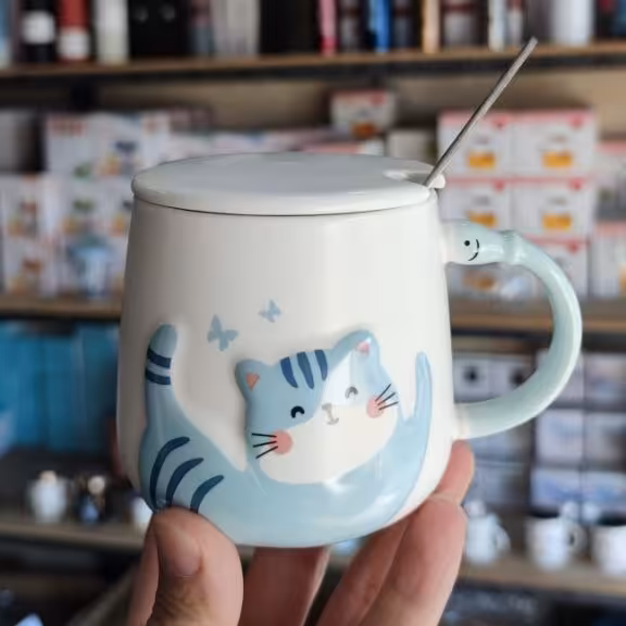 ماگ سرامیکی گربه برجسته 