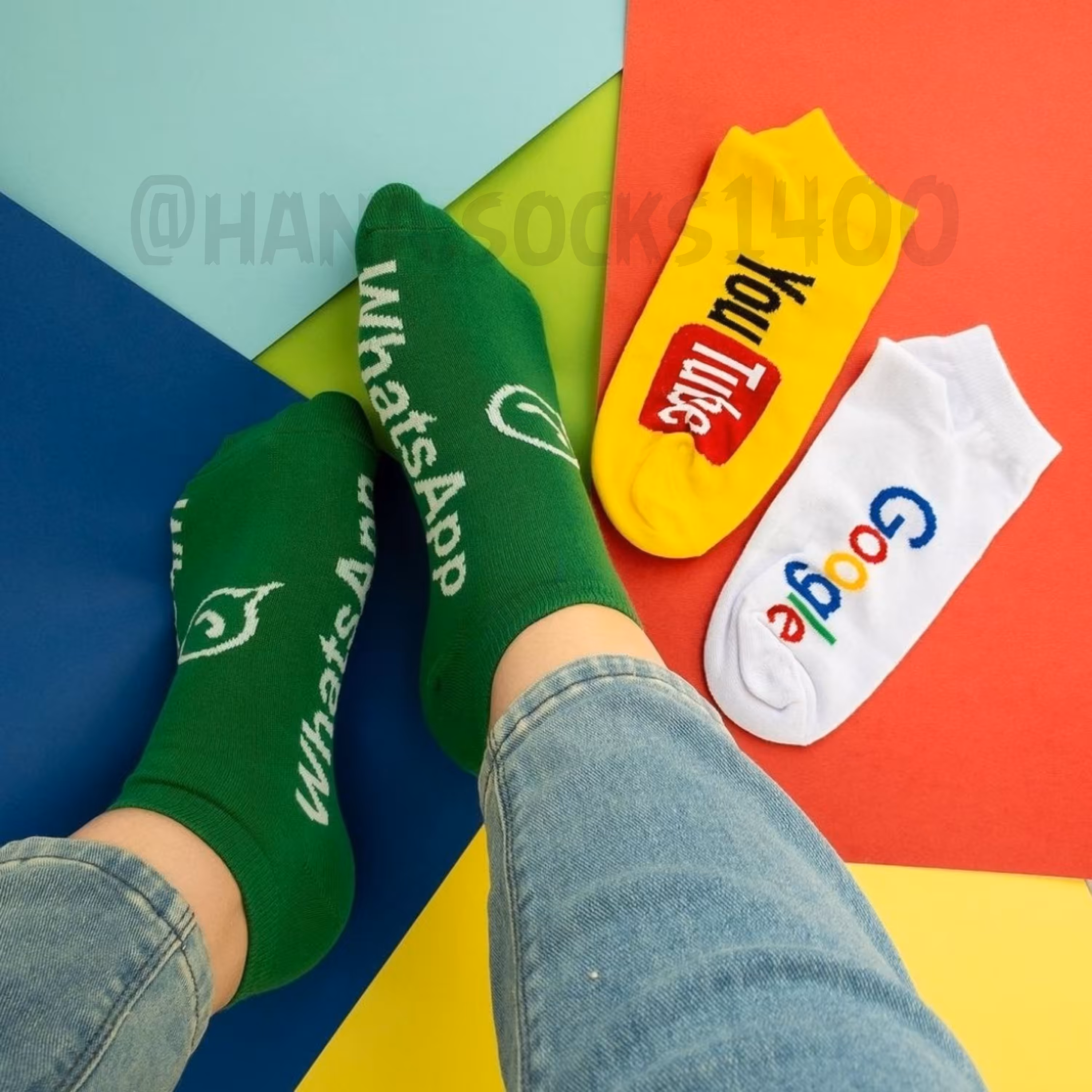 جوراب فضای مجازی مچی نخ پنبه  فری سایز 35تا 41