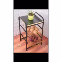 جا پیازی کشویی دو طبقه مشکی طلایی 