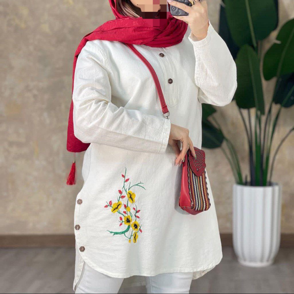 مانتو الیاف بغل دکمه 