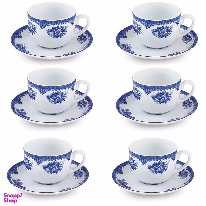 سرویس چای خوری 12 پارچه چینی زرین ایران سری ایتالیا اف مدل فلورانس درجه عالی