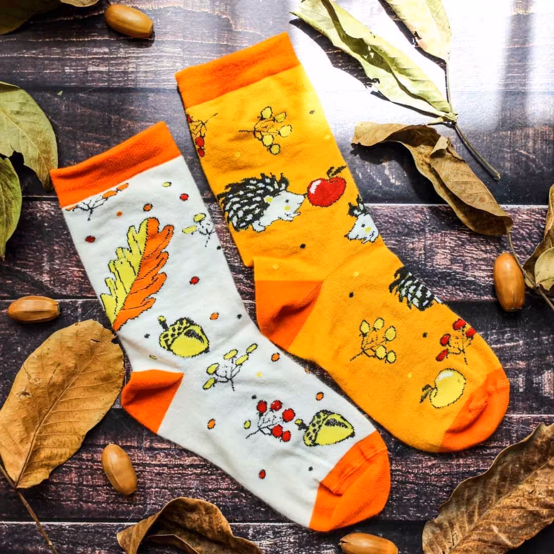 جوراب ساقدار طرح جوجه تیغی تا به تا فری سایز