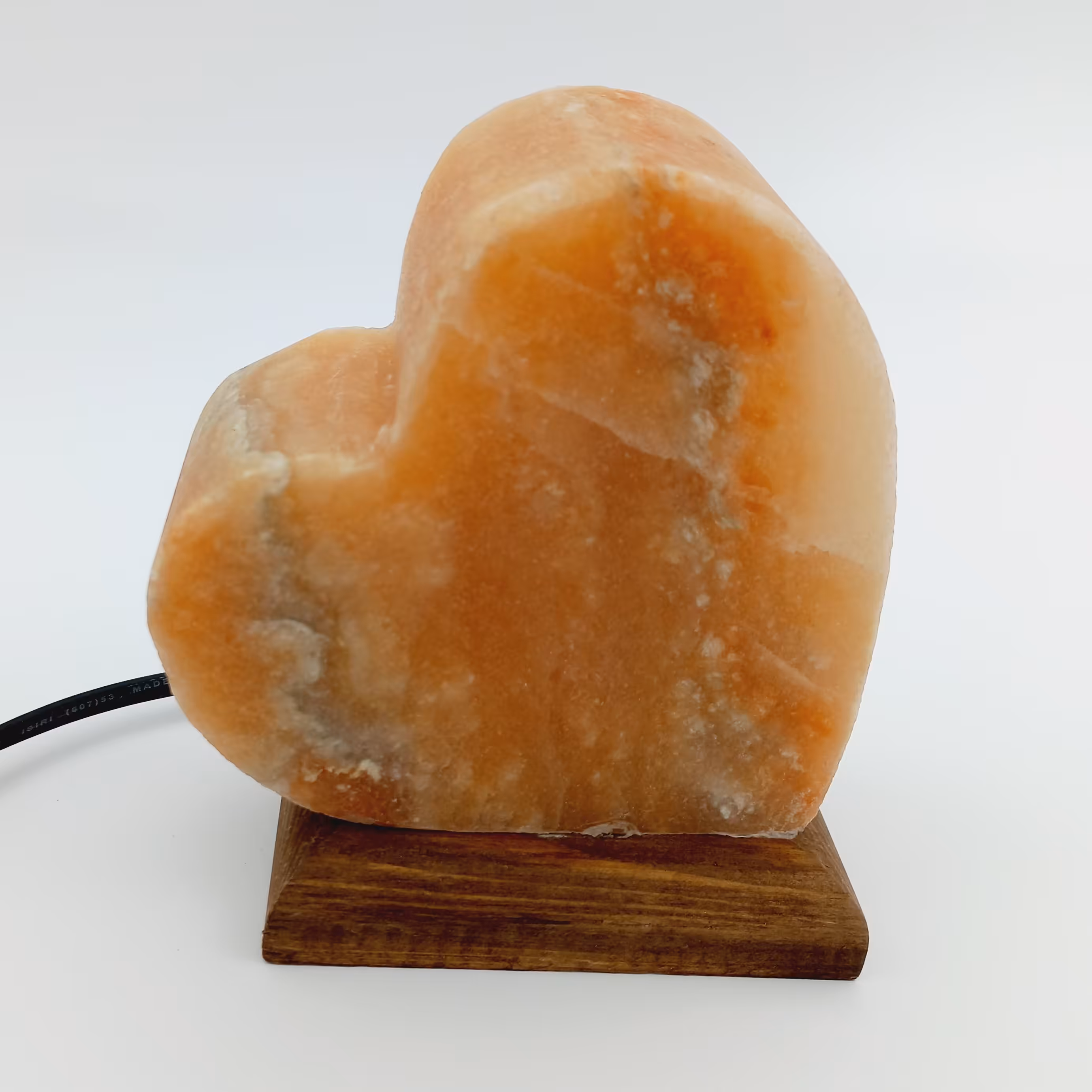 آباژور یا چراغ خواب دکوری سنگ نمک طرح قلب ارتفاع 14 سانتیمتر  