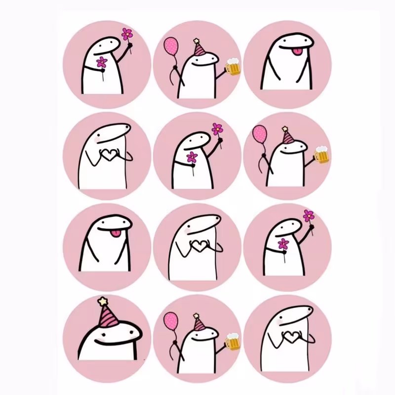 استیکر لبپ تاپ طرح میقولی مجموعه 14 عددی