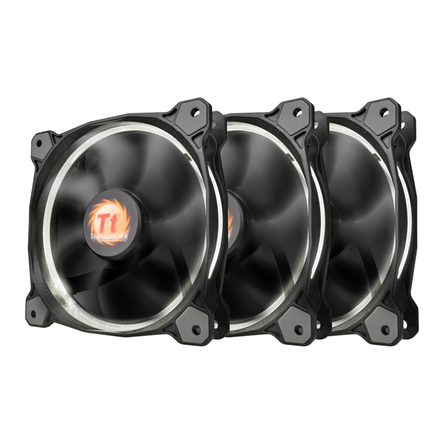 فن کیس ال ای دی سفید ترمالتیک Riing 12 High Static Pressure X3