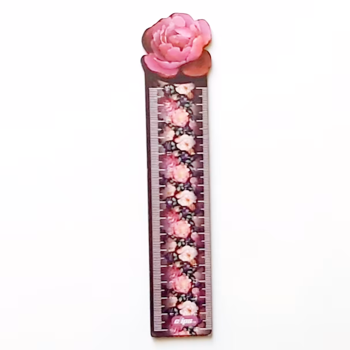 خط کش چوبی 15 سانتی متر طرح  رز برند کلیپس