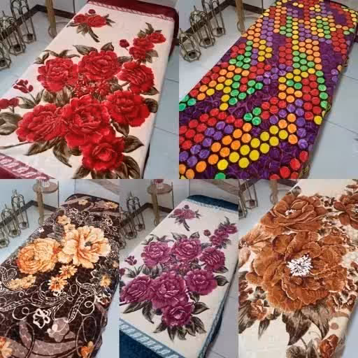پتو شادیلون مدل چیکا یکنفره تک رنگ گل برجسته (درجه یک)